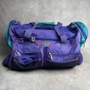 Vintage Wilson Duffle Bag Purple Teal Retro Gym Bag Carry On